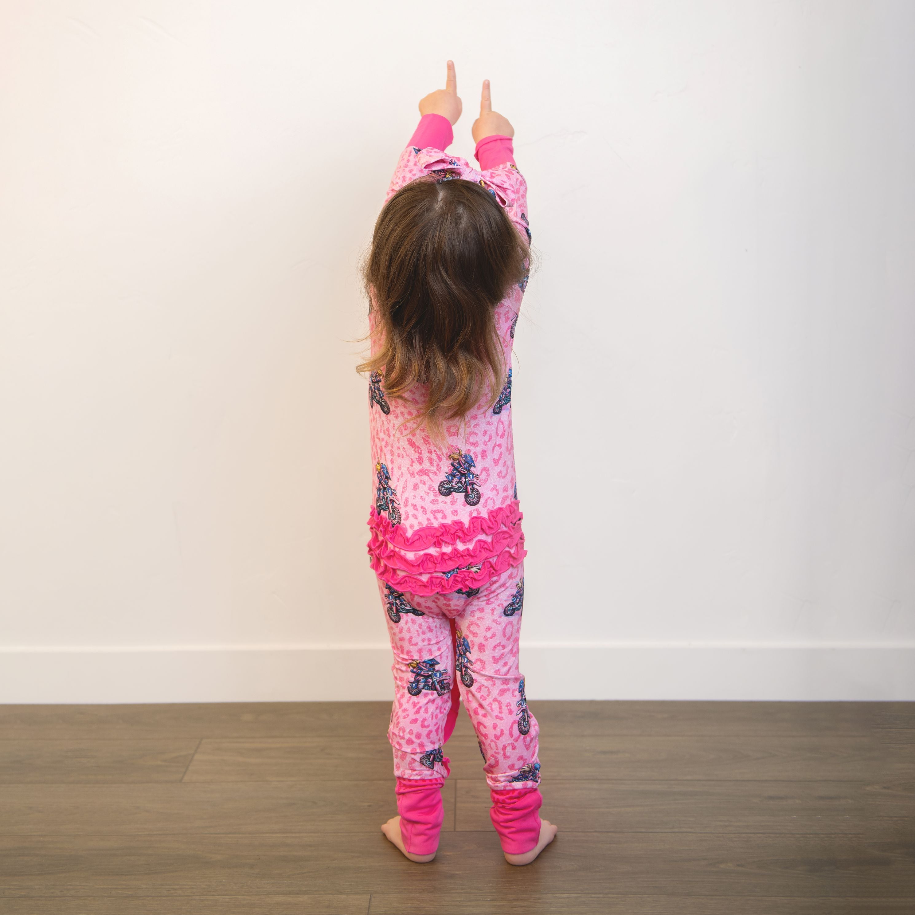 Lil Miss Moto Bamboo Ruffle Zippy Pajamas for Baby and Toddler