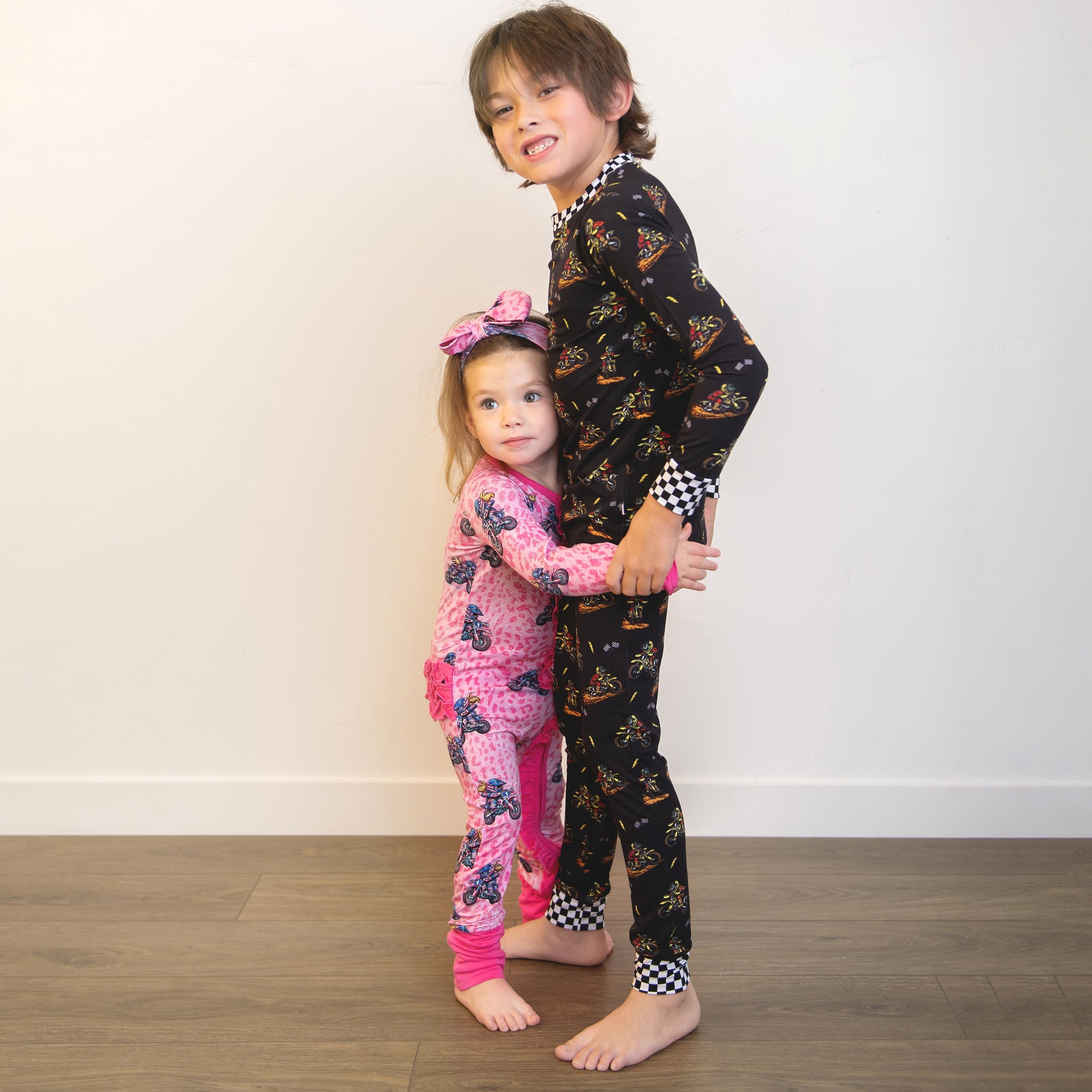 Lil Miss Moto Bamboo Ruffle Zippy Pajamas for Baby and Toddler