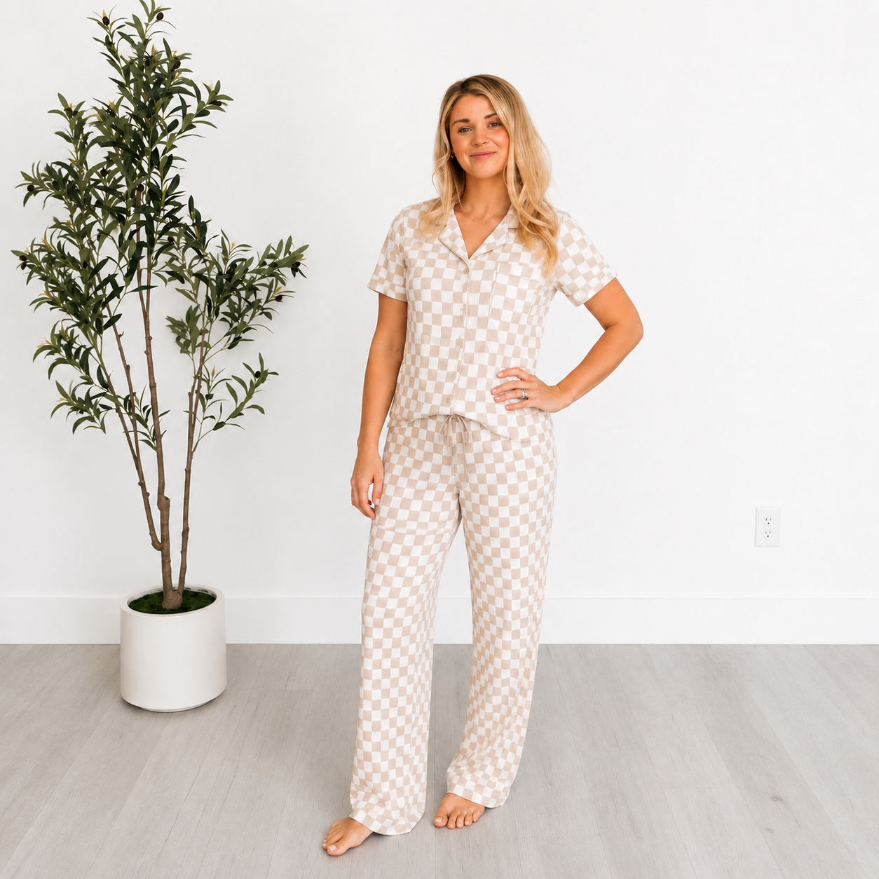 Button-Up Luxe Short Sleeve Adult Pajamas